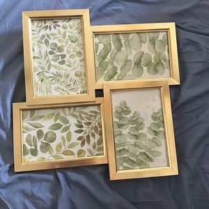plant and leaves board with gold borders